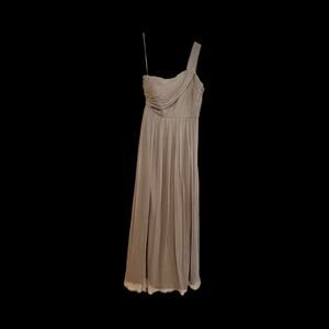 J. Crew One Shoulder Drape Silk Chiffon Bridesmaid or Prom Maxi Dress.